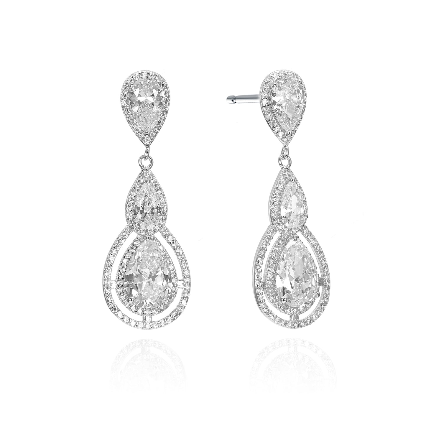 Silver CZ Stud Earring