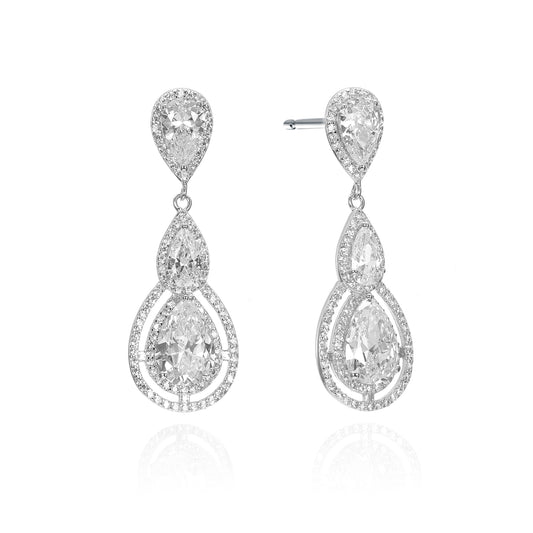 Silver CZ Stud Earring