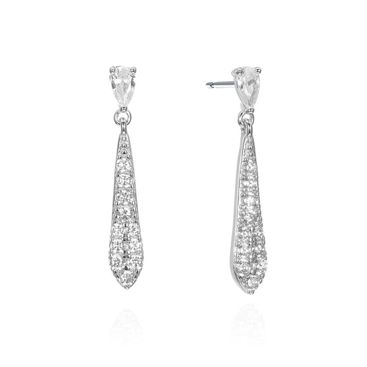 Silver CZ Dangle Earring Stud