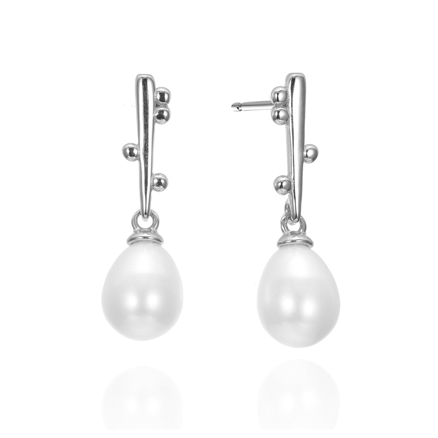 Silver Pearl Earring