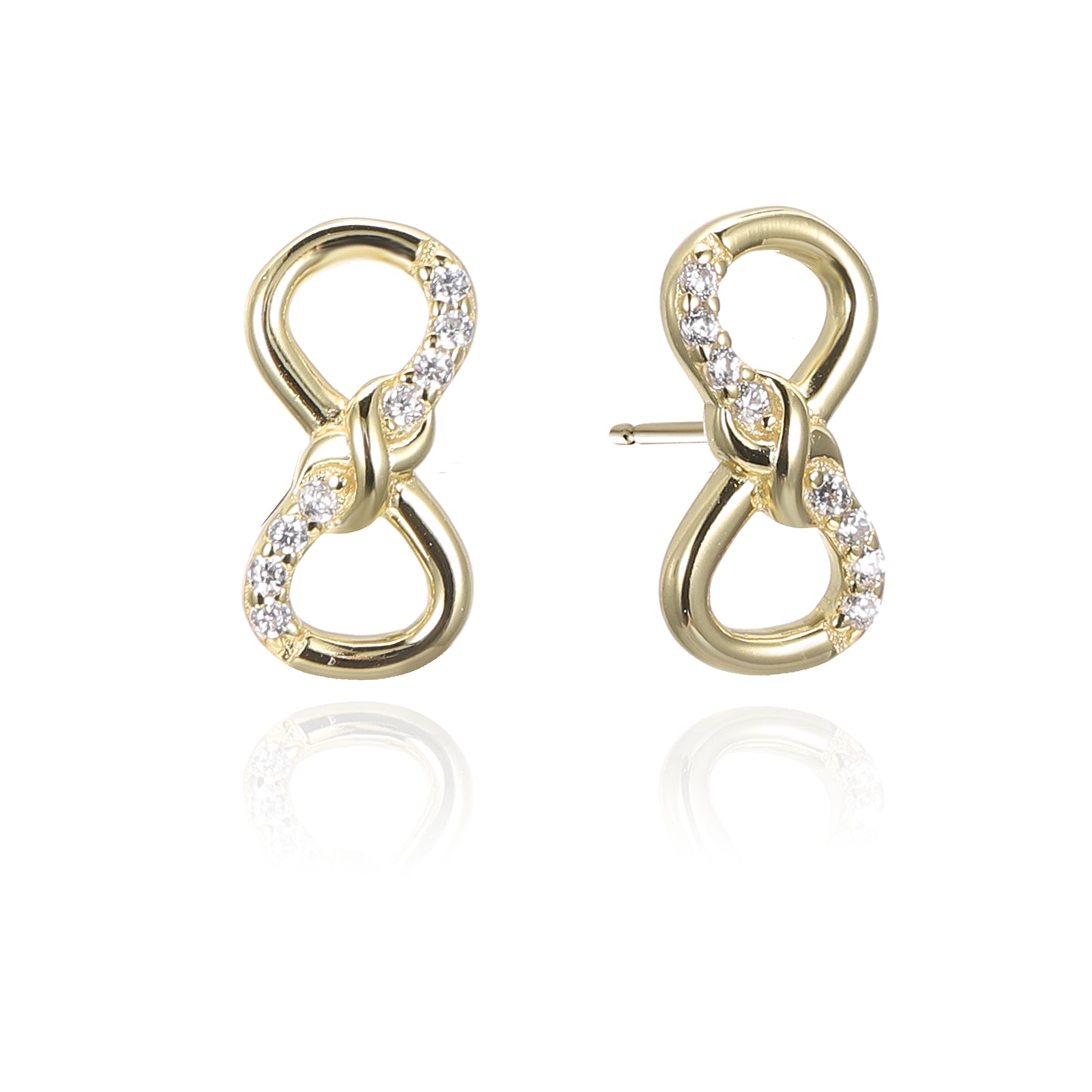 Silver CZ Infinity Earring