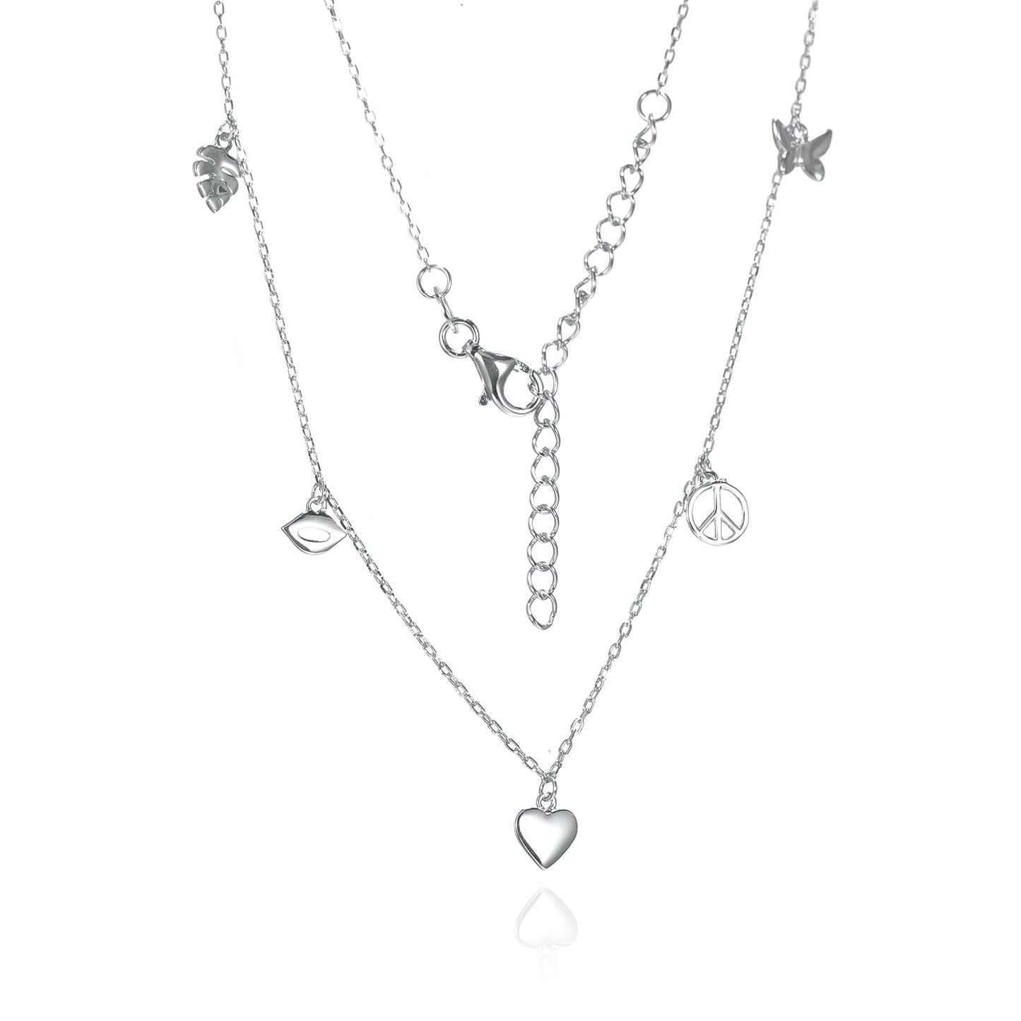 Silver Dangle Charms Necklace