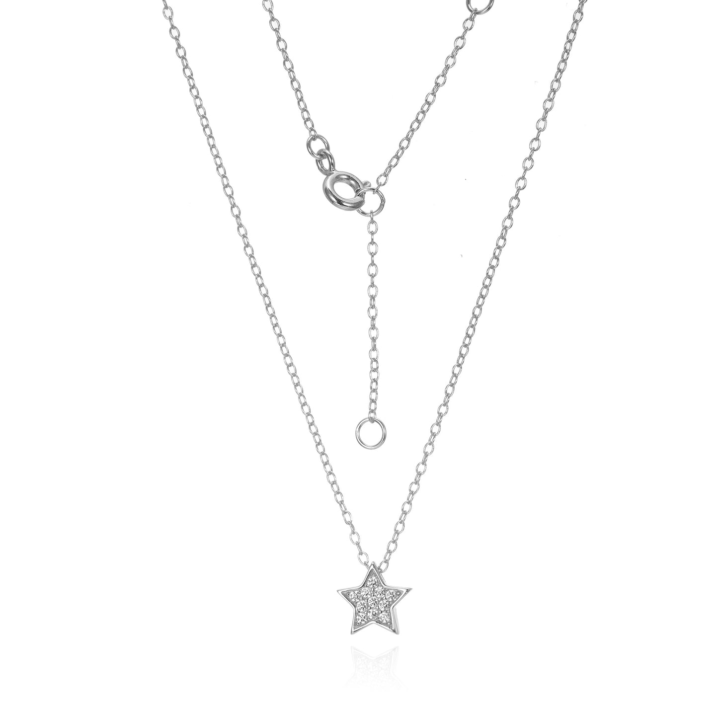 Silver CZ Star Necklace