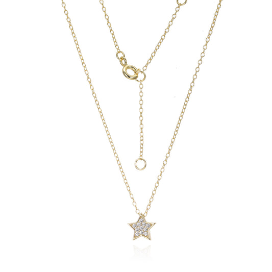 Silver CZ Star Necklace