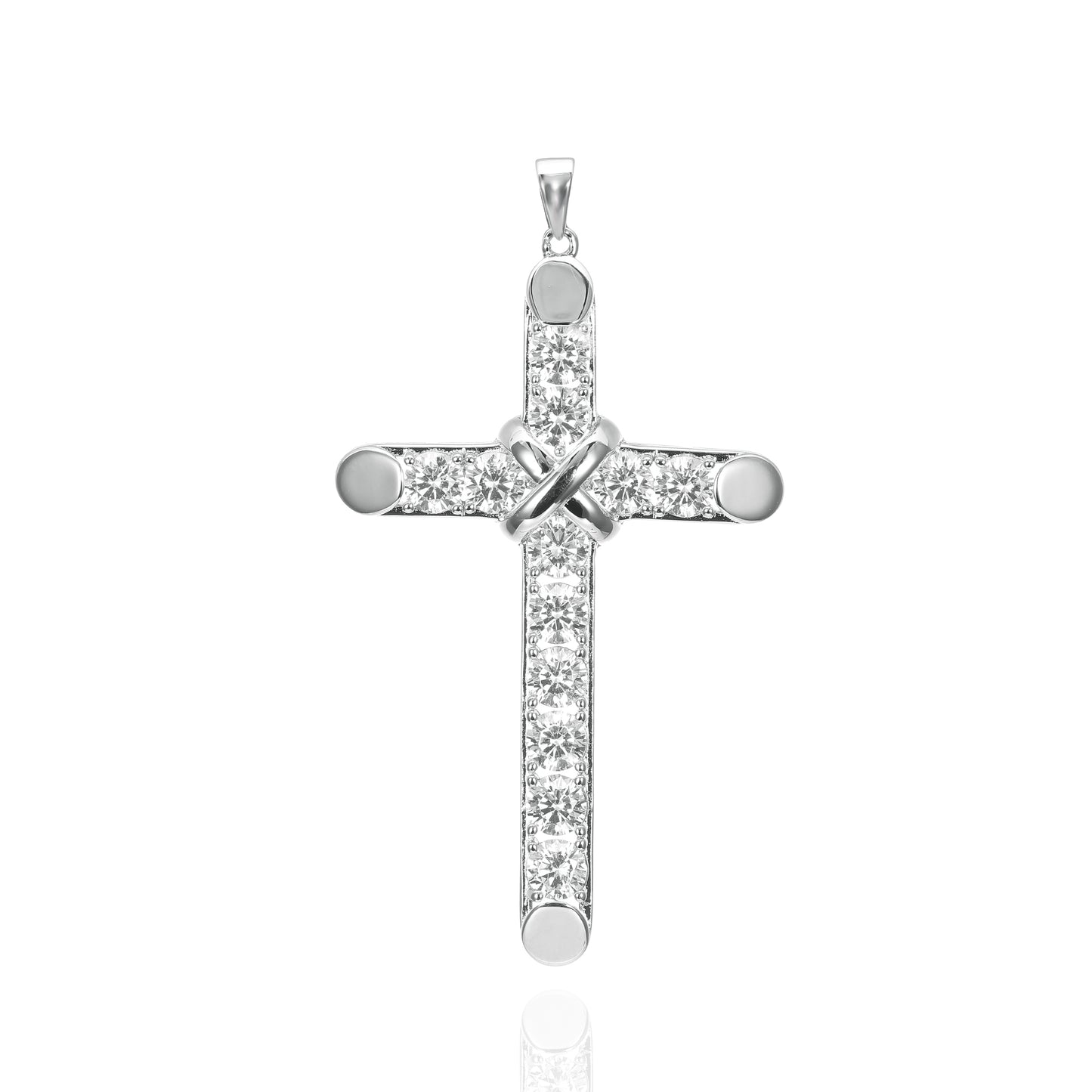 Silver CZ Cross Pendant