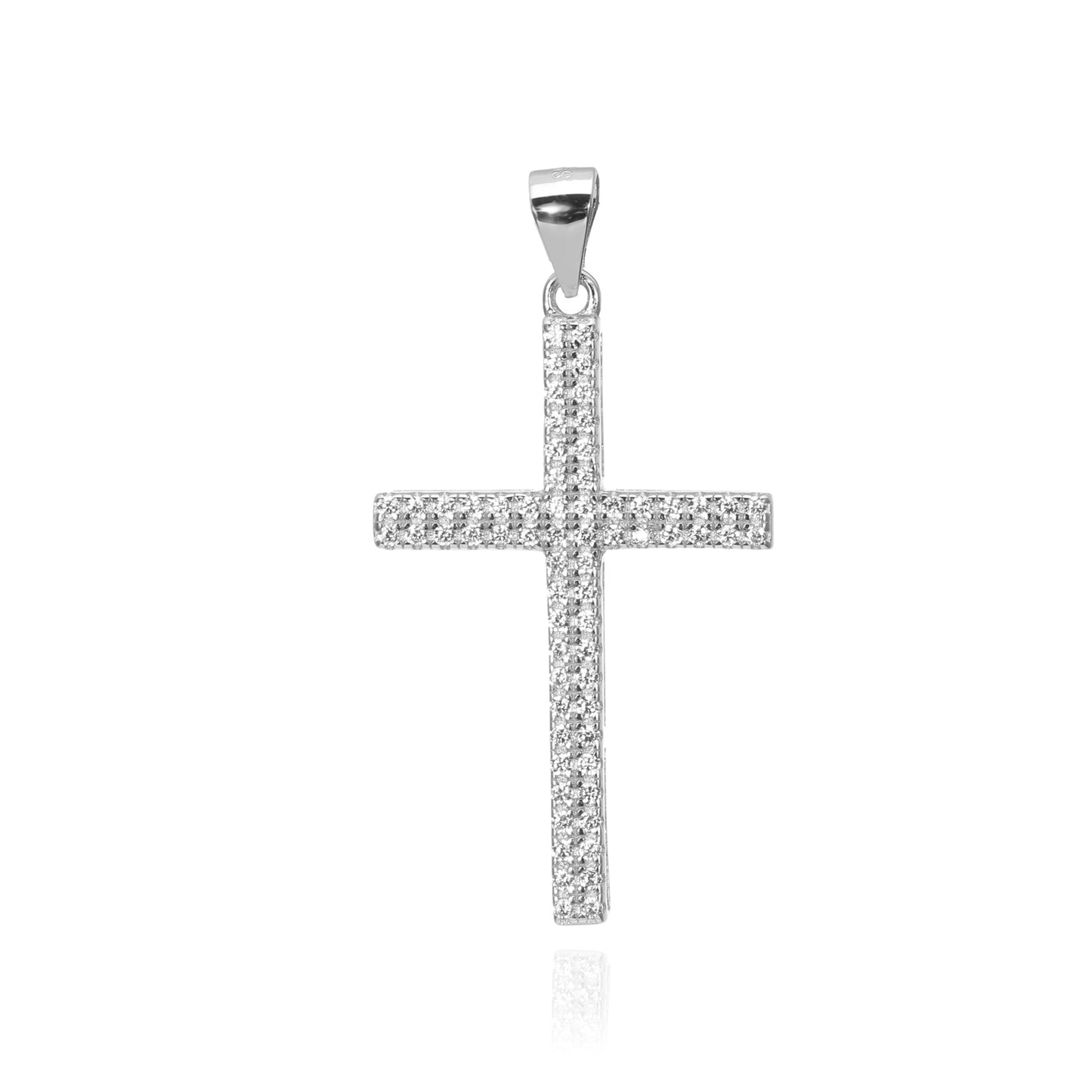 Silver CZ Cross Pendant