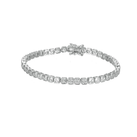 Silver Bezel CZ Tennis Bracelet