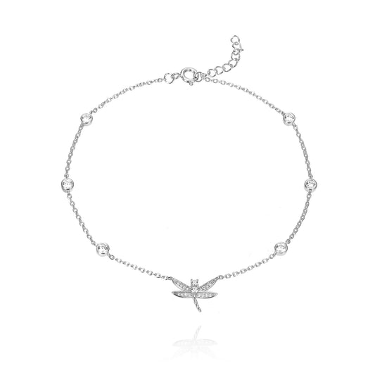 Silver CZ Dragonfly Bracelet