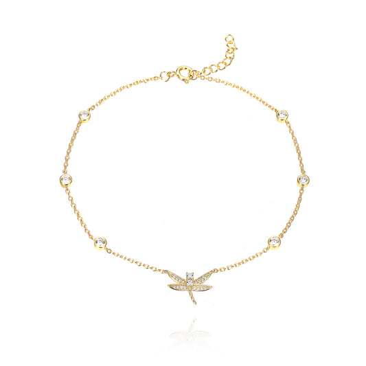 Silver CZ Dragonfly Bracelet