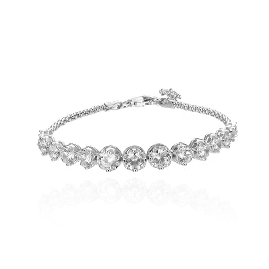 Silver Round CZ Bracelet