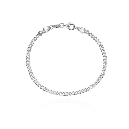 Silver Cuban Link Chain Bracelet