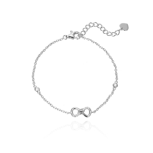 Silver CZ Infinity Bracelet