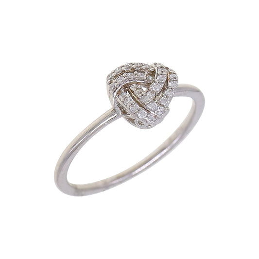 Silver CZ Knot Ring