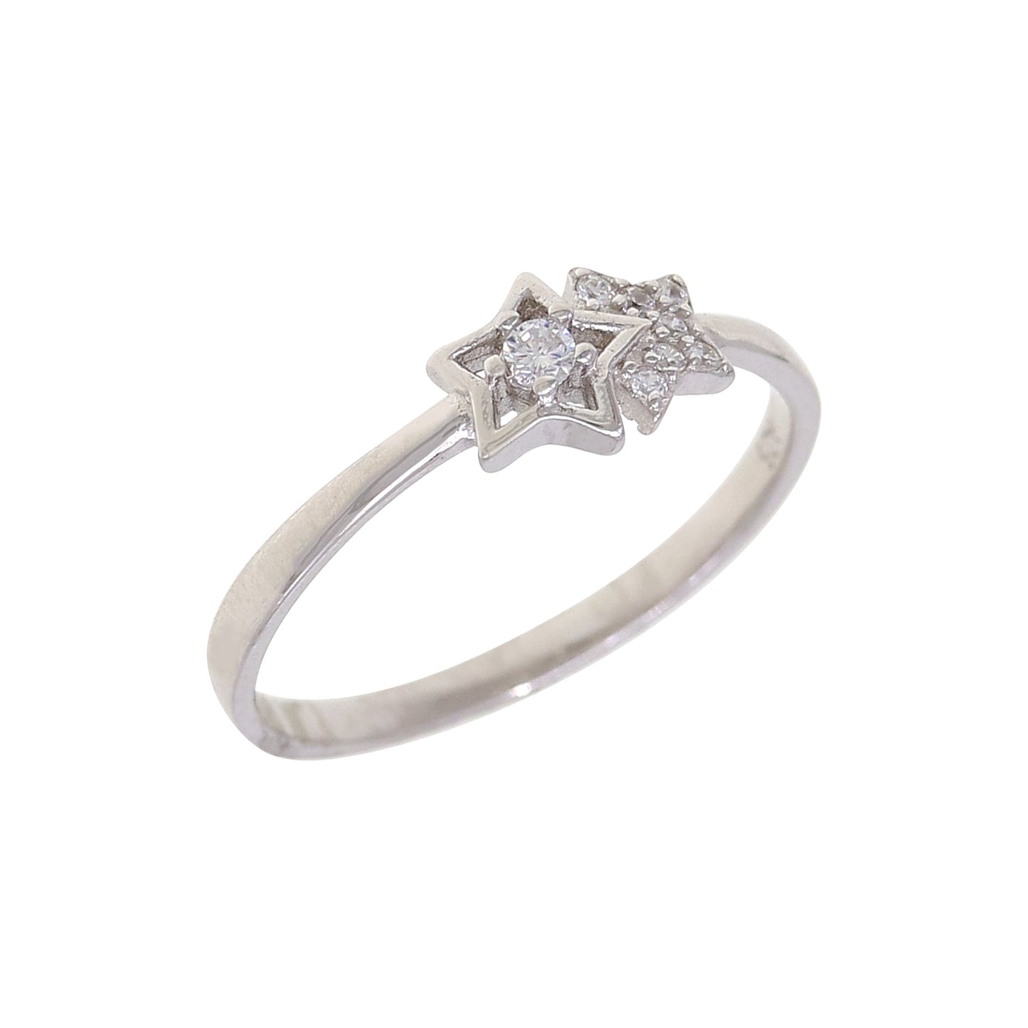 Silver CZ Star Ring