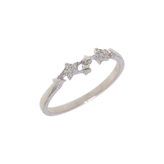 Silver CZ Star Cluster Ring
